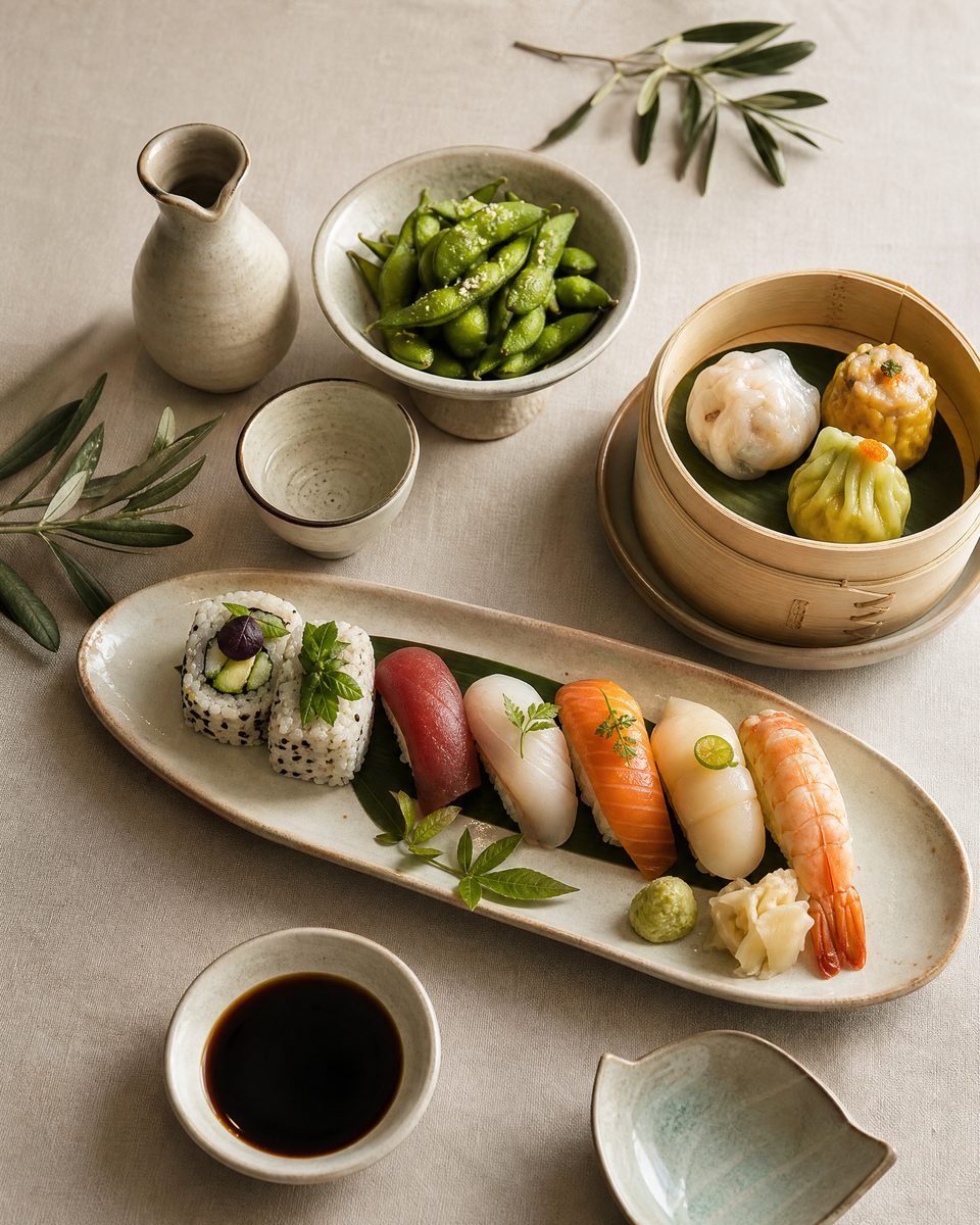 Fresh sushi presentation